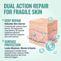 Crème hydratante réparatrice pour le visage sans parfum 50g Lotion faciale légère à absorption rapide pour les peaux mixtes adolescentes