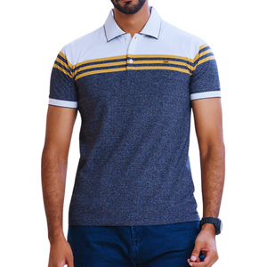 100% hombres de algodón para Polos de punto clásico con estilo con patrón sólido cómodo de manga corta versátil para cualquier ocasión - Product Image 1