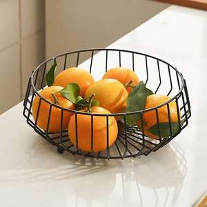 Home <b>Storage</b> Organizer Oval Shape Metal Household Beverages Collectable Basket Metal Wire Basket Rack Gold - Product Image 6