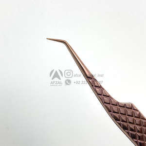 แหนบต่อขนตาปลอมโลโก้สลักโลโก้แหนบปริมาณนาโนจับขนตาเพิ่มทอง45องศา - Product Image 6