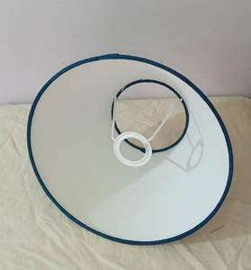 Hiện đại sang trọng làm bằng tay thân thiện với môi màu xanh-màu xanh lá cây coolie bông vải đèn Shades trắng men Vòng khung cho ánh sáng bao gồm - Product Image 3