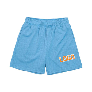 Pantalones cortos deportivos de poliéster con logotipo personalizado al por mayor pantalones cortos deportivos informales antiarrugas para correr con patrón sólido envío DDP - Product Image 5