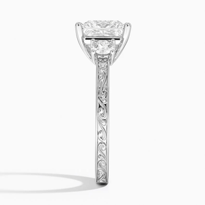 Exquisite 10K Gold Engagement and Wedding <b>Ring</b> Luxury Glamour with Radiant Symmetry Lab Grown Diamond <b>Fine</b> <b>Rings</b> - Product Image 5