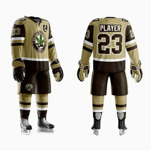 Vente en gros de logo personnalisé Maillot de hockey sur glace Plusieurs équipements de hockey Combinaison de glace Veste longue Maillots de hockey Fournisseur de maillots de hockey - Product Image 3