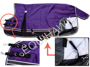 Alfombra combinada de caballo con solapa de cola grande, correas para piernas extraíbles, forro de nailon de teja cruzada, alfombras de caballo de algodón para invierno - Product Image 4