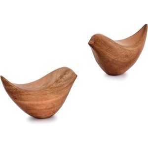 Par de Pájaros de Madera Natural Ecológicos Hechos a Mano para Decoración Minimalista, Figuras de Gorrión Talladas para Mesa de Hogar - Product Image 5