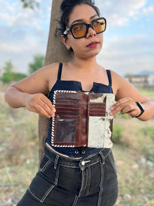 กระเป๋าสตางค์แบบยาวสำหรับผู้หญิงหนังแท้อเนกประสงค์กระเป๋าใส่บัตรเครดิตหนังวัวคลัทช์หนังวัว - Product Image 6