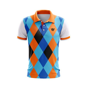 Camiseta de Golf Personalizada para Hombre, de Secado Rápido, Manga Corta, Transpirable, Ecológica, de Poliéster/Algodón, con Logotipo Personalizado por Sublimación - Product Image 1