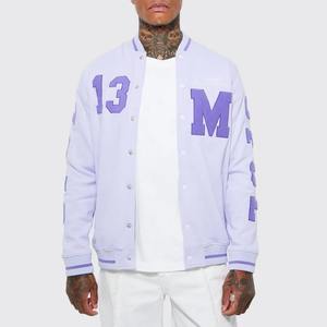 OEM al por mayor clásico estilo vintage hombres chaqueta de bombardero Varsity negro Letterman lona con diseños personalizados - Product Image 1