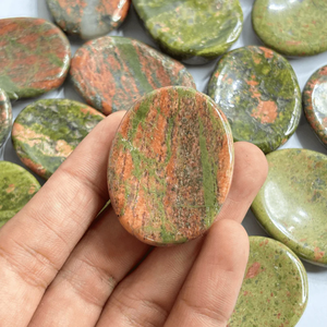 Feng Shui & Fée Style Cristal Poli Pouce Unakite Pierre Précieuse de Guérison Semi-Précieuse pour Palm Worry Pierre de Cristal - Product Image 4