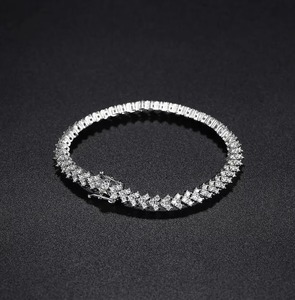 Bracelet d'amitié tendance en platine et diamants, unisexe, excellent cadeau pour la fête de l'amitié, les anniversaires, plaqué or, charme de luxe - Product Image 2