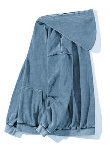 Vente en gros OEM, sweat à capuche matelassé 100% coton, surdimensionné, délavé à l'acide, vintage, lavé, personnalisé pour pull-over, élégant, imperméable pour l'hiver - Product Image 5