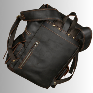 กระเป๋าเป้หนังแท้พรีเมี่ยมสำหรับผู้ชาย, กระเป๋าใส่แล็ปท็อปสำหรับเดินทางความจุขนาดใหญ่ออกแบบโลโก้ได้ตามต้องการมีสไตล์และทนทาน - Product Image 6