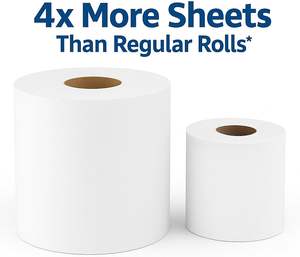 Papel Higiénico de 1000 Hojas, 12 Rollos – Suave, Resistente y Seguro para Fosas Sépticas, Papel de Baño de 1 Capa, Larga Duración - Product Image 3