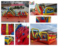 Parcours d'obstacles gonflable pour enfants, jeu sportif extérieur personnalisé, saut d'obstacles pour locations de fêtes et usage commercial