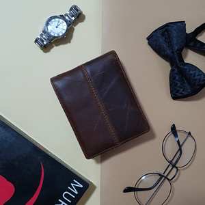 Elegante diseñador de cuero Bi Fold Wallet Slim cuero genuino RFID bloqueo monedero para hombres al por mayor 2017 - Product Image 4