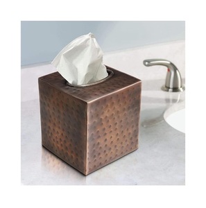 Design martelé antique Boîtes à mouchoirs en métal noir en fer en gros Décoration de la maison Boîte à mouchoirs en métal exportateur pour voitures - Product Image 6