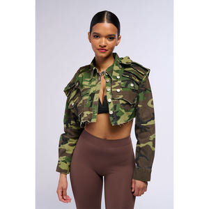 Veste en jean longue personnalisée d'automne pour femmes en coton, bleu, hiver, veste en denim unie pour femmes - Product Image 1