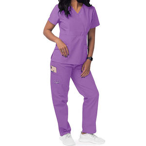 Uniforme de Enfermera de Hospital para Mujer, Diseño de Moda, Conjunto de Uniformes Médicos de Manga Corta con Logotipo Personalizado para Trabajo Médico - Product Image 5