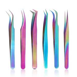 ที่หนีบขนตาปลอมสีชมพูแบบมืออาชีพ75องศา90องศาทำจากสเตนเลสใช้ติดขนตาเพิ่มวอลลุ่มโลโก้ตามสั่ง - Product Image 1