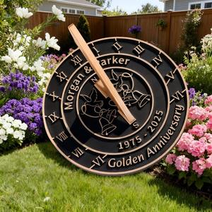 Regalo de Aniversario, Reloj Solar de Latón, Idea de Regalo de Boda para Parejas, Personalización Única, Aniversario de Boda Dorado - Product Image 4