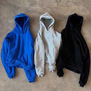 Sudadera con Capucha para Hombre, Personalizada, de Felpa Gruesa, Transpirable, Ecológica, Holgada, con Hombros Caídos, para Invierno, Color Sólido, Corte Regular - Product Image 6