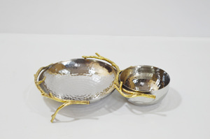 Premium Aluminum Nickel Plated Modern New Arrival Premium <b>Serving</b> <b>Bowl</b> High Selling Unique Modern Style Handcrafted <b>Serving</b> <b>Bowl</b> - Product Image 4