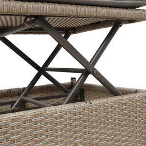 Ensemble de canapé de patio en rotin avec abat-jour, canapé-<span class=keywords><strong>lit</strong></span> en rotin avec protection solaire, coussins et table élévatrice - Product Image 4