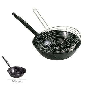 Padella Smaltata con Manico Ø 24 cm. Con Cestillo Freir - Product Image 1