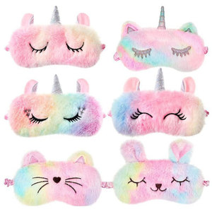 ALLCH Cute Unicorn Plush Fabric Eye Masks personalizado al por mayor accesorios <span class=keywords><strong>para</strong></span> <span class=keywords><strong>dormir</strong></span> niñas Popular Sweet Style Eye Masks Accesorios - Product Image 4