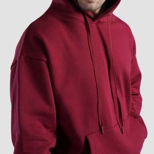 Sudadera Clásica Extra Grande GAI Color Borgoña, Bordada, de Felpa Francesa, con Estampado 3D - Product Image 5