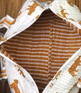 กระเป๋าผ้าคอตตอนสีขาวอินเดียลายเสือป่าวีคเอนเดอร์หรูหราขนาดใหญ่ทนทานกีฬา Duffle สำหรับกระเป๋าเดินทางของผู้หญิง - Product Image 3