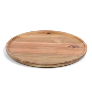 Plateau de service rond en bois d'acacia et de bambou 2023 pour aliments et collations - Product Image 1