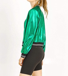 Stylish Street Arrival <b>Sheep</b> <b>Skin</b> Cotton Canvas Breathable Printed Raw Bomber <b>Jacket</b> for Women Windproof for Sale - Product Image 3