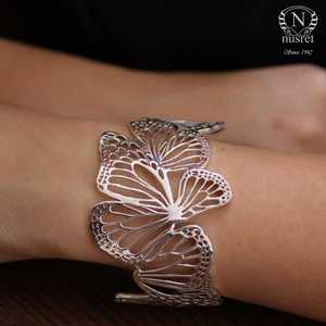 925 Sterling <b>Silver</b> Fashion <b>Cuff</b> <b>Bracelet</b> Butterfly Model - Product Image 5