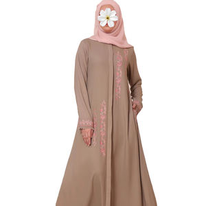 Kaftan Abaya de Luxe Noir Personnalisé Éthnique Islamique Moyen-Orient, Nouvelle Collection, Col Montant, Manches Longues, Longueur Cheville, Polyester Respirant - Product Image 1