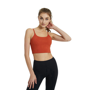 Nouveau soutien-gorge de sport Racerback pour femmes XS-XL imprimé hauts courts large doublure en Spandex soutien-gorge de Yoga rembourré amovible Logo avant - Product Image 4