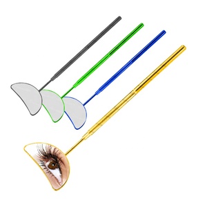 Espejo portátil de acero inoxidable con mango largo para inspección de extensiones de pestañas, herramienta de injerto hecha a mano - Product Image 4