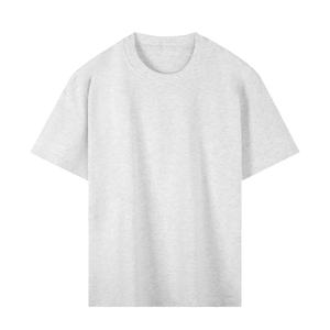 T-shirt unisexe décontracté à col rond en coton tricoté de poids moyen pour homme, avec impression sérigraphiée en relief personnalisée de luxe - Product Image 1