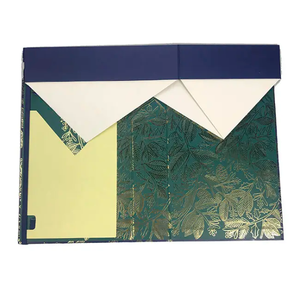 Boîtes en papier pliantes de luxe imprimées personnalisées directes de l'usine matt gaufré recyclable laminé avec revêtement UV vente en gros - Product Image 5