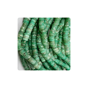 Perles de chrysoprase australienne naturelle facettées en forme de heishi, 7-8 mm, perles de pierres précieuses pour la fabrication de bijoux, 14 pouces - Product Image 4