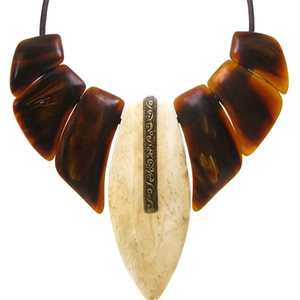 Bohemeain สร้อยคอเขาควายขัดเงาทันสมัยเครื่องประดับกระดูกสัตว์ของขวัญแต่งงานสำหรับผู้หญิงผู้หญิง - Product Image 1