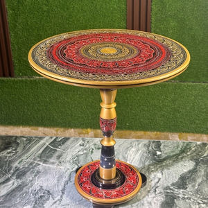 Table basse artisanale d'art de laque royale avec la conception florale unique et la structure en bois solide pour le salon - Product Image 3