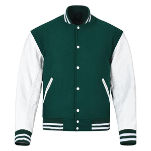 Vestes universitaires Letterman personnalisées et vierges OEM/Veste universitaire de baseball en gros Manches en cuir véritable - Product Image 1