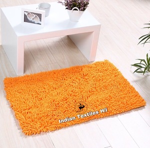 Alfombrillas de baño indias de algodón con lazo de chenilla, las más suaves y acogedoras, antideslizantes, precio barato - Product Image 1