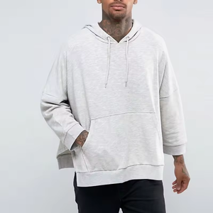 Sudadera con Capucha de Invierno para Hombre, 100% Algodón, Gruesa, Mezcla de Poliéster/Algodón, Corte Holgado Informal - Product Image 1