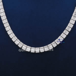 2025 nuevo diseño ilusión lujosa cadena de 12 MM 14Kt oro blanco sólido laboratorio cultivado collares de diamantes VVS claridad IGI certificado - Product Image 4