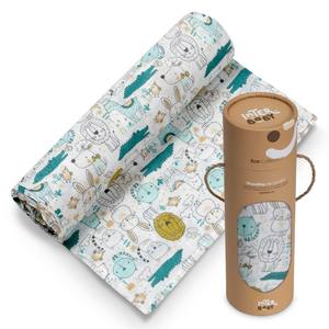 SWADDLE 120 X 120 Moderno de Bambú Mod. Técnica de Tejido Gatito con Patrón de Dibujos Animados - Product Image 1