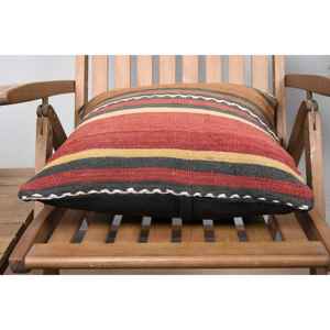 Multicolor Wool Kilim Rug <b>18x18</b> Inch Woven with Rustic Vintage Pattern for Home Decor - Product Image 5