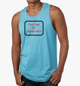 เสื้อกล้ามผ้าฝ้าย100% สไตล์ใหม่สำหรับผู้ชายเสื้อกล้ามโลโก้ตามสั่ง - Product Image 1